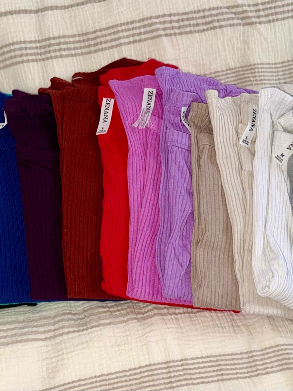 Assorted colors ribbed tanks